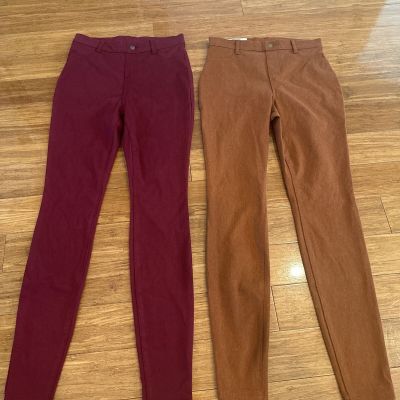 Lot Of Two - New NWT - Time and Tru Stretch Knit Jeggings XS 0-2 Red And Brown